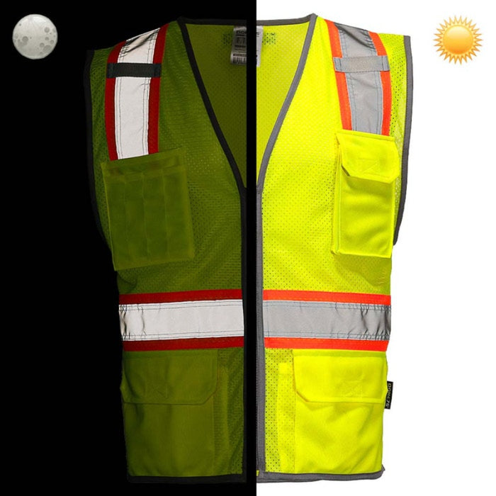 DOME75® DYNAMIC SERIES ANSI Class 2 Hi-Vis Contrast Viz-Cool Mesh Safety Vest - DV2123
