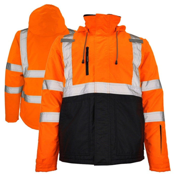 DOME75® DYNAMIC Series ANSI Class 3 Hi-Vis Black Bottom Thermal Chore Coat - DJC3632