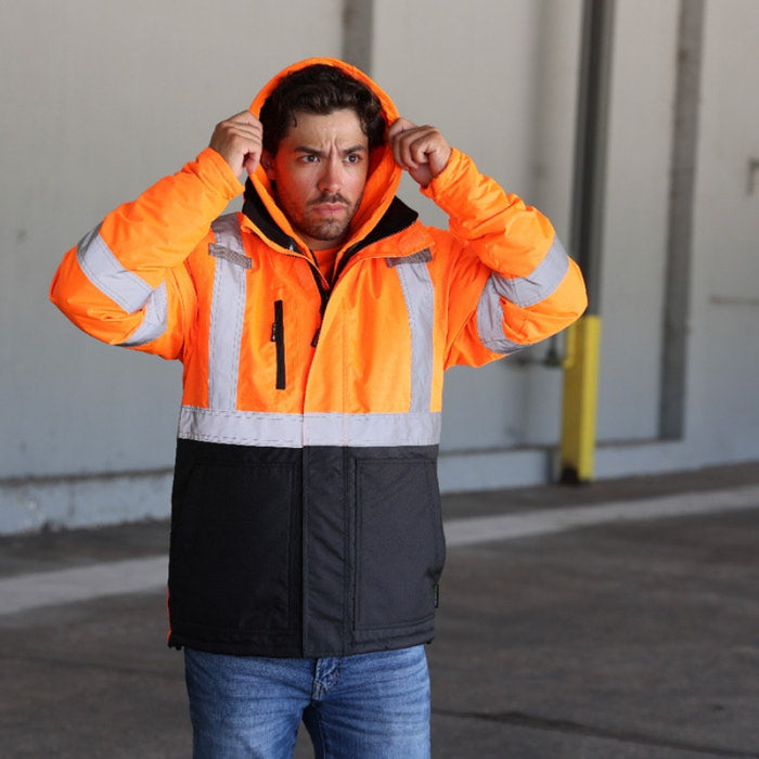 DOME75® DYNAMIC Series ANSI Class 3 Hi-Vis Black Bottom Thermal Chore Coat - DJC3632
