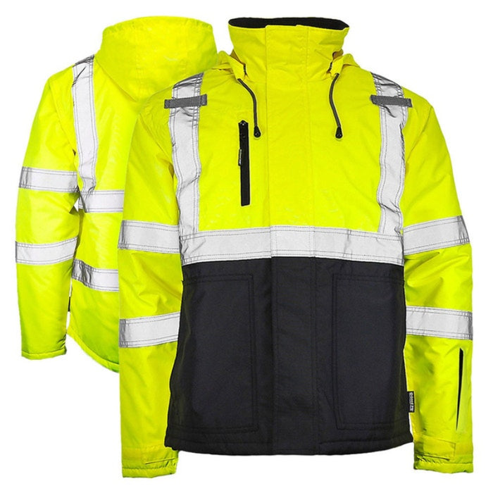 DOME75® DYNAMIC Series ANSI Class 3 Hi-Vis Black Bottom Thermal Chore Coat - DJC3632