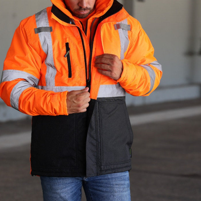 DOME75® DYNAMIC Series ANSI Class 3 Hi-Vis Black Bottom Thermal Chore Coat - DJC3632