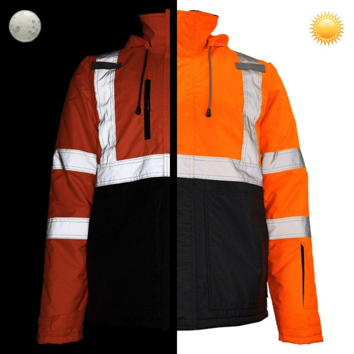 DOME75® DYNAMIC Series ANSI Class 3 Hi-Vis Black Bottom Thermal Chore Coat - DJC3632