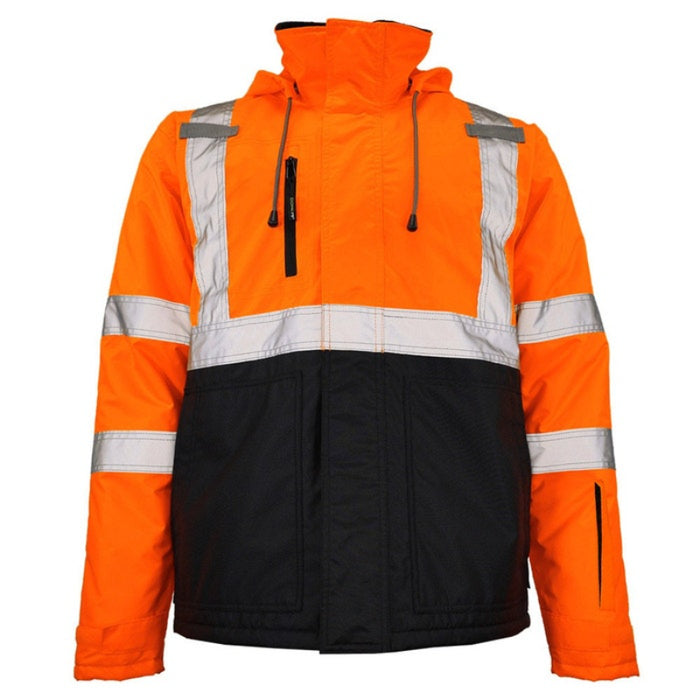 DOME75® DYNAMIC Series ANSI Class 3 Hi-Vis Black Bottom Thermal Chore Coat - DJC3632