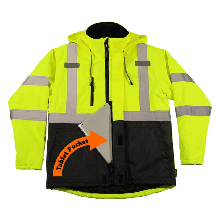 DOME75® DYNAMIC Series ANSI Class 3 Hi-Vis Black Bottom Thermal Chore Coat - DJC3632