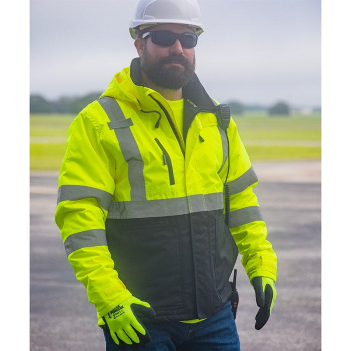 DOME75® DYNAMIC Series ANSI Class 3 Hi-Vis Black Bottom Thermal Chore Coat - DJC3632