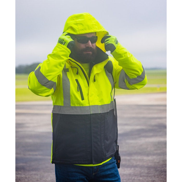 DOME75® DYNAMIC Series ANSI Class 3 Hi-Vis Black Bottom Thermal Chore Coat - DJC3632