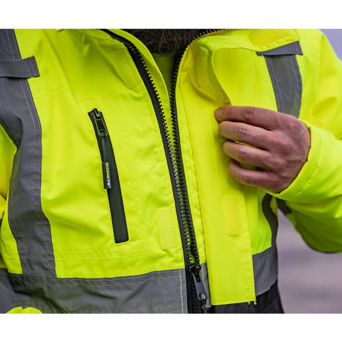 DOME75® DYNAMIC Series ANSI Class 3 Hi-Vis Black Bottom Thermal Chore Coat - DJC3632