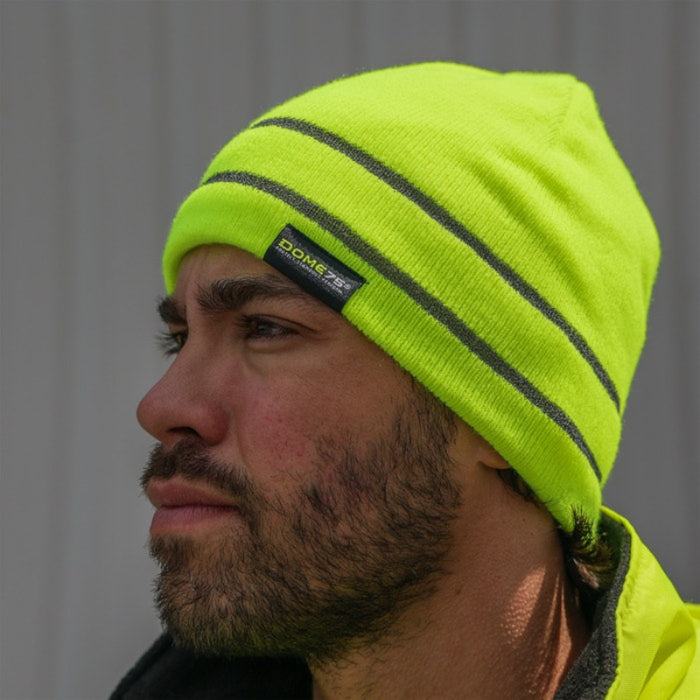 DOME75® DYNAMIC Series Enhanced Visibility Fleece Lined Reflective Knit Beanie - DNB3341