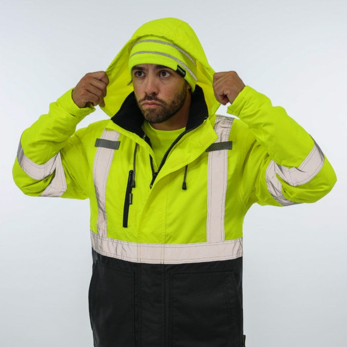 DOME75® DYNAMIC Series Enhanced Visibility Fleece Lined Reflective Knit Beanie - DNB3341