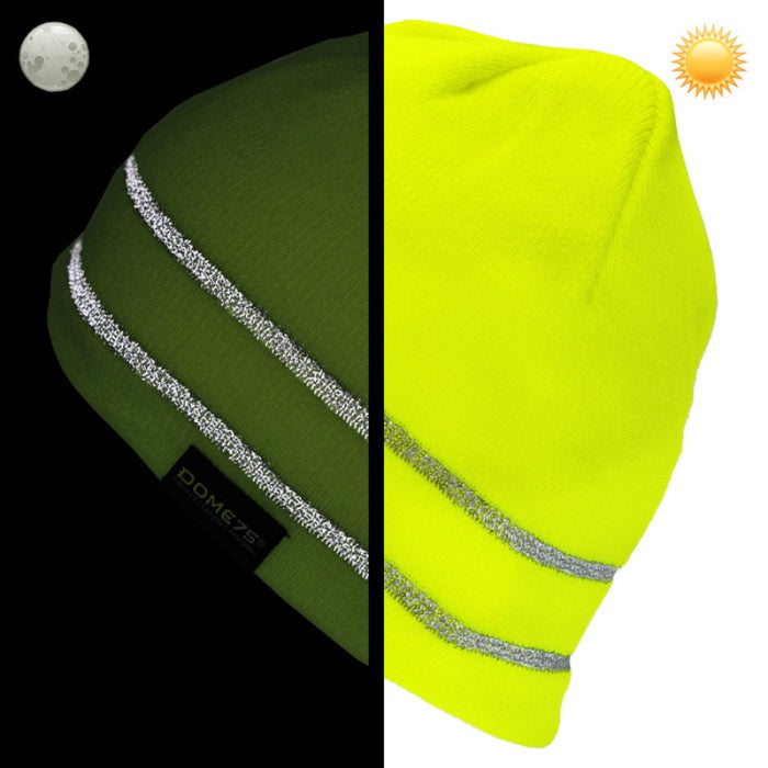 DOME75® DYNAMIC Series Enhanced Visibility Fleece Lined Reflective Knit Beanie - DNB3341