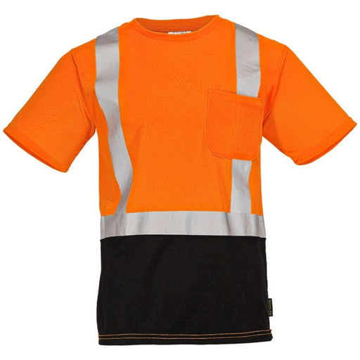 DOME75® DYNAMIC SERIES Hi-Vis ANSI Class 2 Black Bottom Viz-Dri Safety T-Shirt - DSS1422