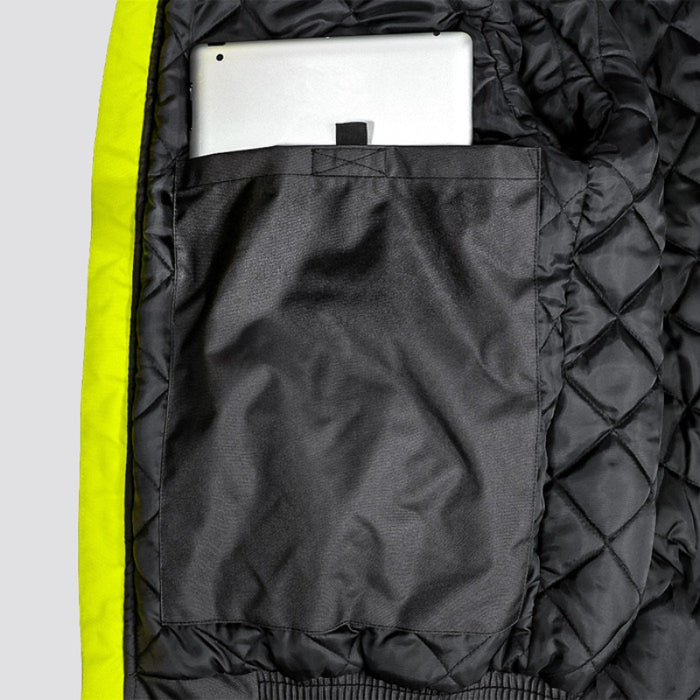 DOME75® DYNAMIC Series Hi-Vis ANSI Class 3 Black Bottom Thermal Bomber Jacket - DJB3832