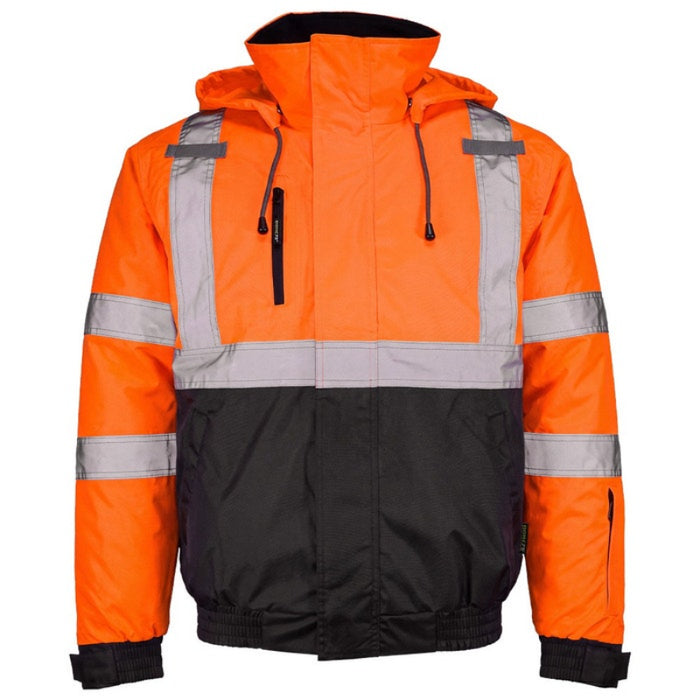 DOME75® DYNAMIC Series Hi-Vis ANSI Class 3 Black Bottom Thermal Bomber Jacket - DJB3832