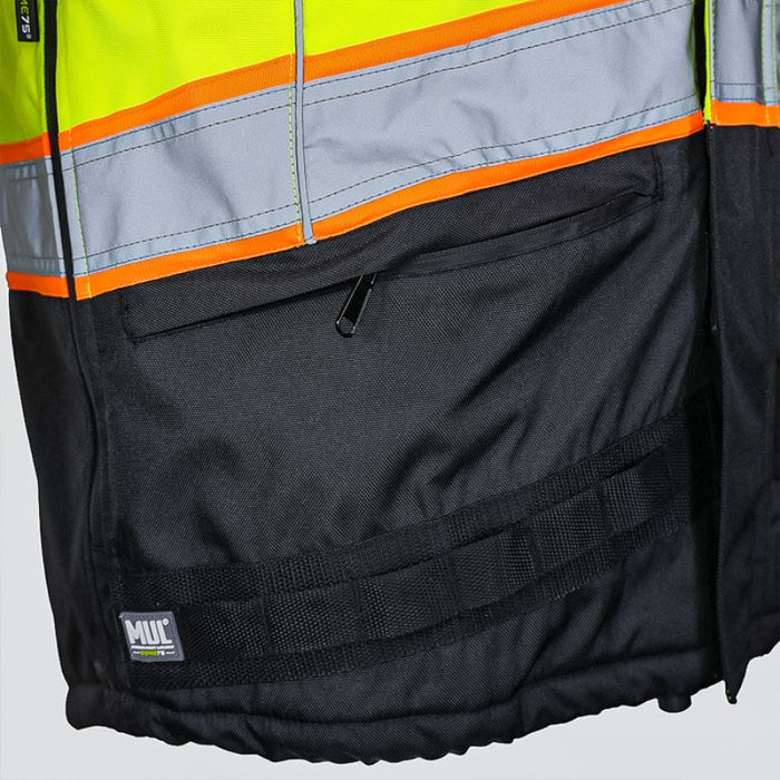 DOME75® DYNAMIC Series Hi-Vis ANSI Class 3 Black Bottom Thermal Bomber Jacket - DJB3832
