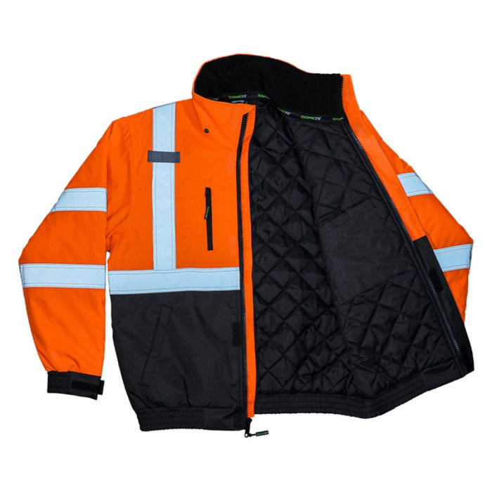 DOME75® DYNAMIC Series Hi-Vis ANSI Class 3 Black Bottom Thermal Bomber Jacket - DJB3832