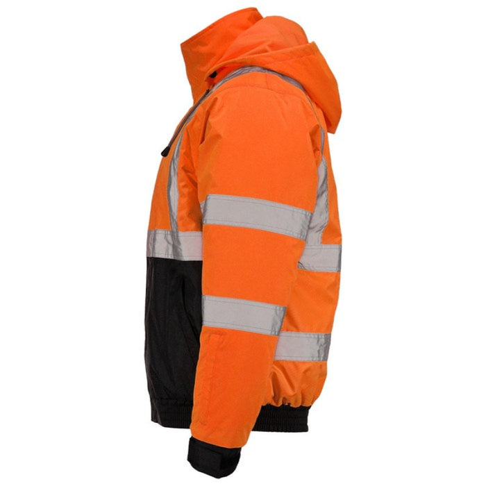 DOME75® DYNAMIC Series Hi-Vis ANSI Class 3 Black Bottom Thermal Bomber Jacket - DJB3832
