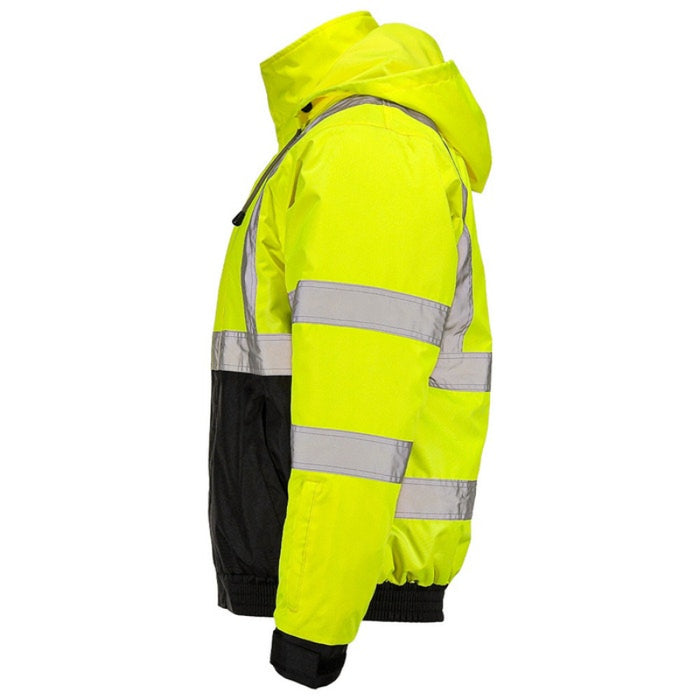 DOME75® DYNAMIC Series Hi-Vis ANSI Class 3 Black Bottom Thermal Bomber Jacket - DJB3832