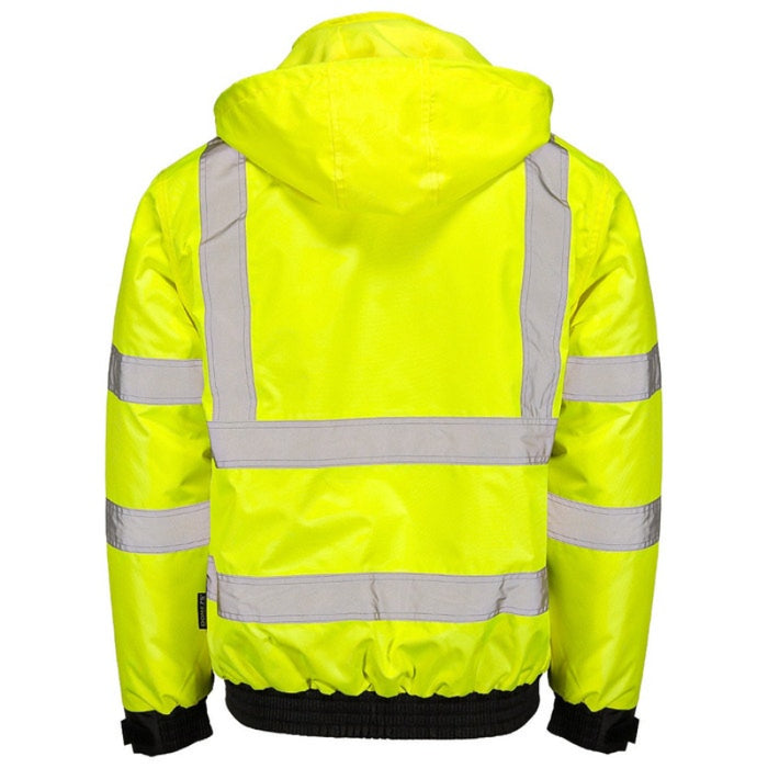 DOME75® DYNAMIC Series Hi-Vis ANSI Class 3 Black Bottom Thermal Bomber Jacket - DJB3832