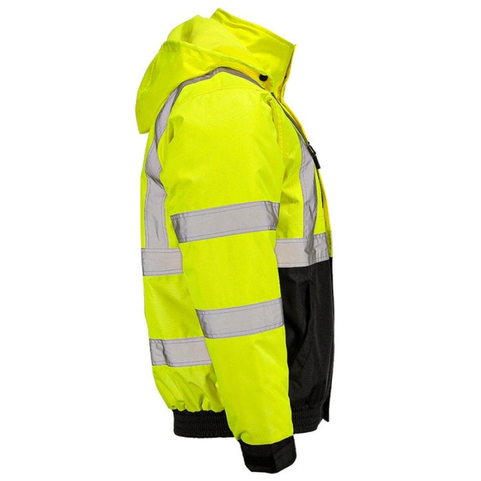 DOME75® DYNAMIC Series Hi-Vis ANSI Class 3 Black Bottom Thermal Bomber Jacket - DJB3832