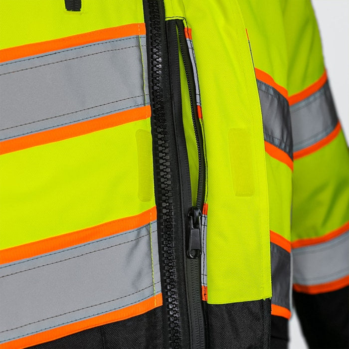 DOME75® DYNAMIC Series Hi-Vis ANSI Class 3 Black Bottom Thermal Bomber Jacket - DJB3832