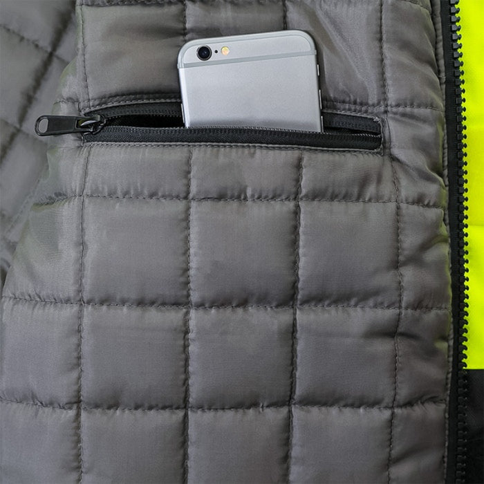 DOME75® DYNAMIC Series Hi-Vis ANSI Class 3 Black Bottom Thermal Bomber Jacket - DJB3832