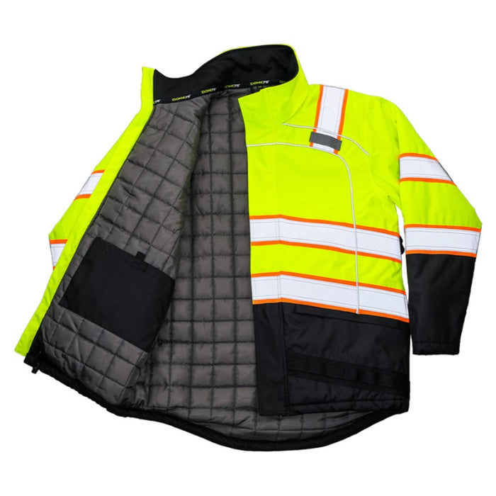 DOME75® DYNAMIC Series Hi-Vis ANSI Class 3 Black Bottom Thermal Bomber Jacket - DJB3832