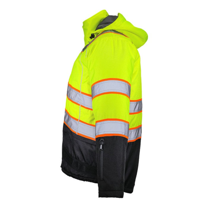 DOME75® DYNAMIC Series Hi-Vis ANSI Class 3 Black Bottom Thermal Bomber Jacket - DJB3832