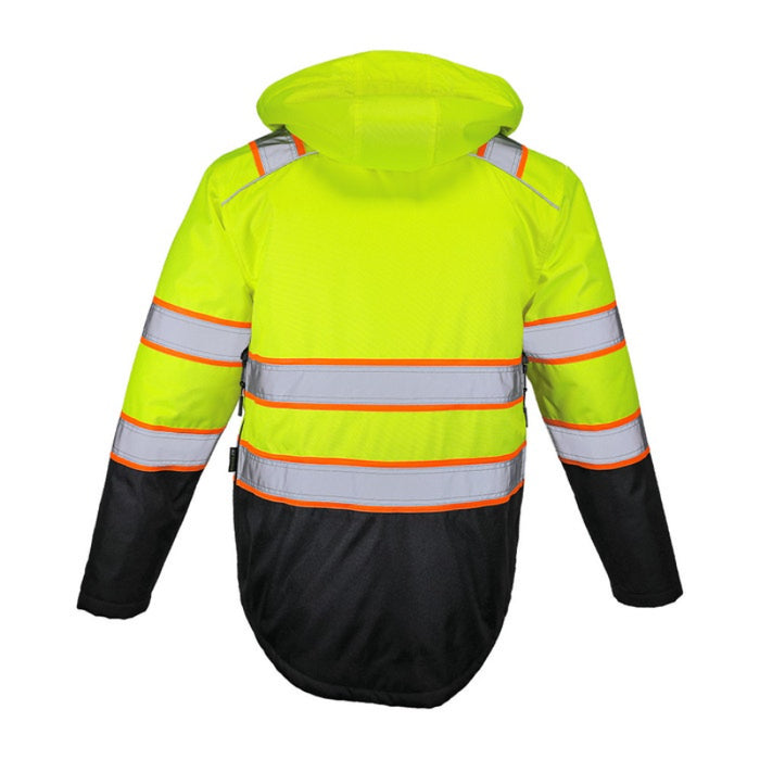 DOME75® DYNAMIC Series Hi-Vis ANSI Class 3 Black Bottom Thermal Bomber Jacket - DJB3832