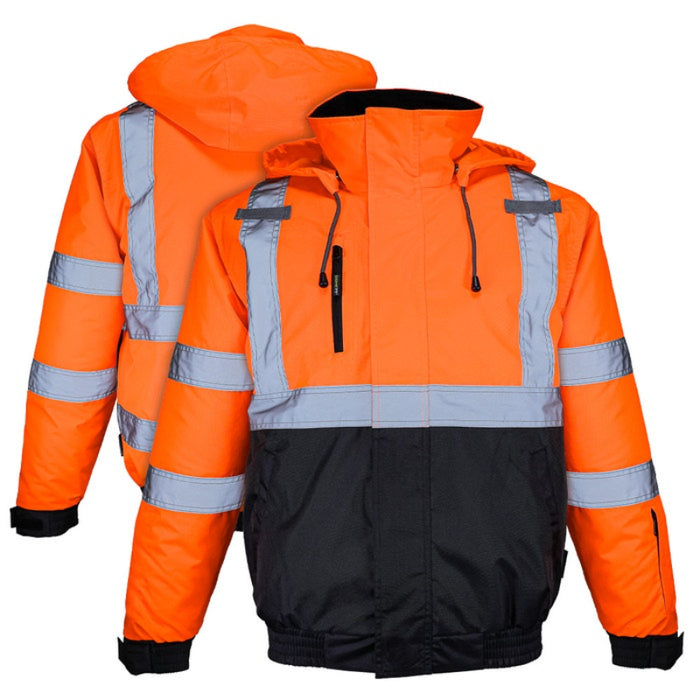 DOME75® DYNAMIC Series Hi-Vis ANSI Class 3 Black Bottom Thermal Bomber Jacket - DJB3832