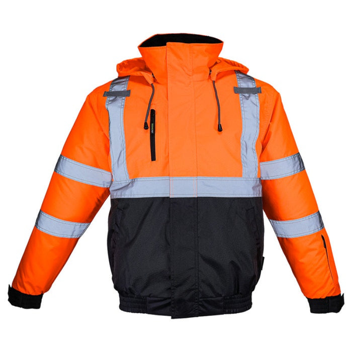 DOME75® DYNAMIC Series Hi-Vis ANSI Class 3 Black Bottom Thermal Bomber Jacket - DJB3832