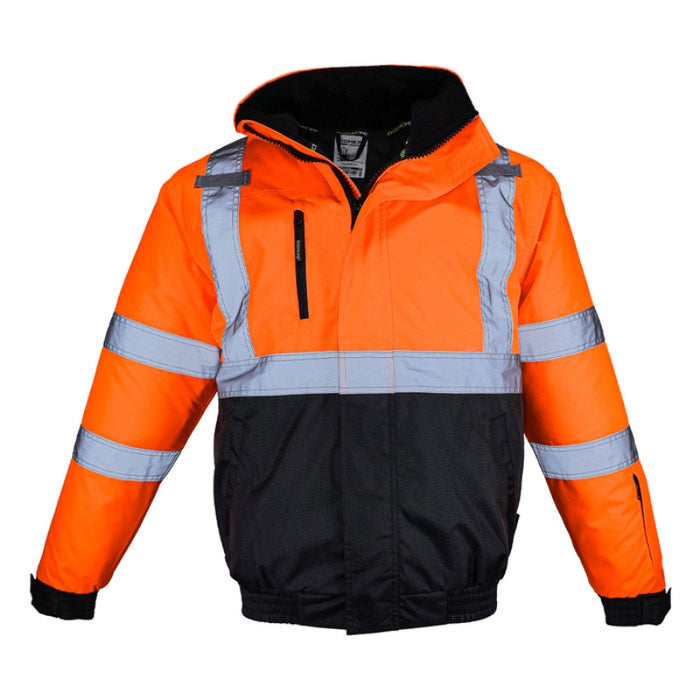 DOME75® DYNAMIC Series Hi-Vis ANSI Class 3 Black Bottom Thermal Bomber Jacket - DJB3832