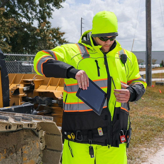 DOME75® DYNAMIC Series Hi-Vis ANSI Class 3 Black Bottom Thermal Bomber Jacket - DJB3832