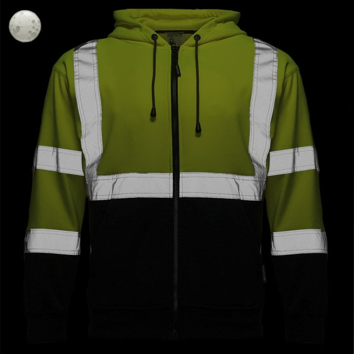 DOME75®  DYNAMIC Series Hi-Vis ANSI Class 3 Viz-Tuff Fleece Full-Zip Hoodie - DHZ1632