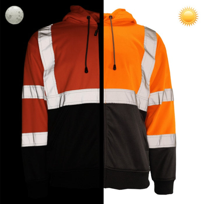 DOME75®  DYNAMIC Series Hi-Vis ANSI Class 3 Viz-Tuff Fleece Full-Zip Hoodie - DHZ1632