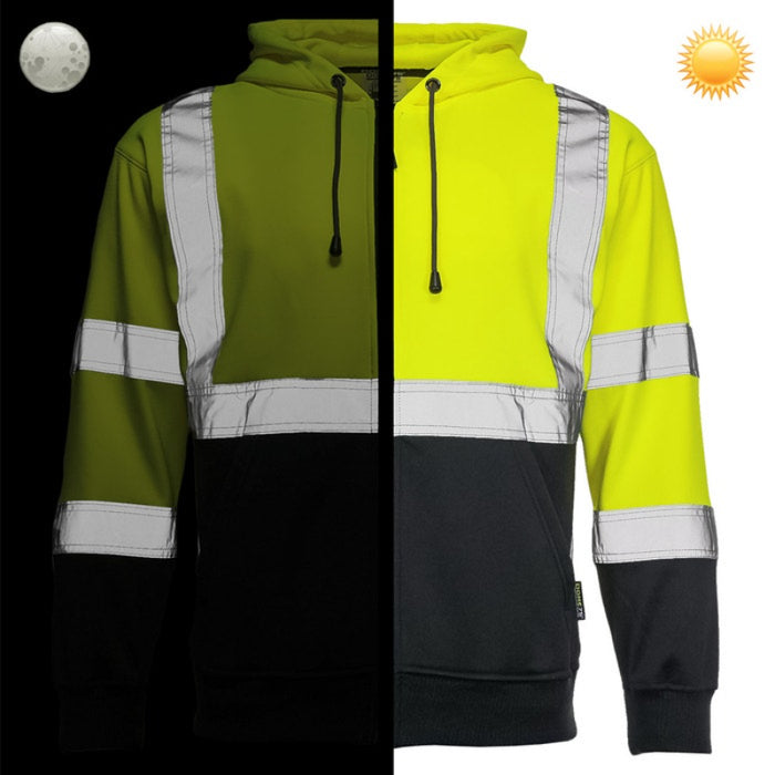 DOME75®  DYNAMIC Series Hi-Vis ANSI Class 3 Viz-Tuff Fleece Full-Zip Hoodie - DHZ1632