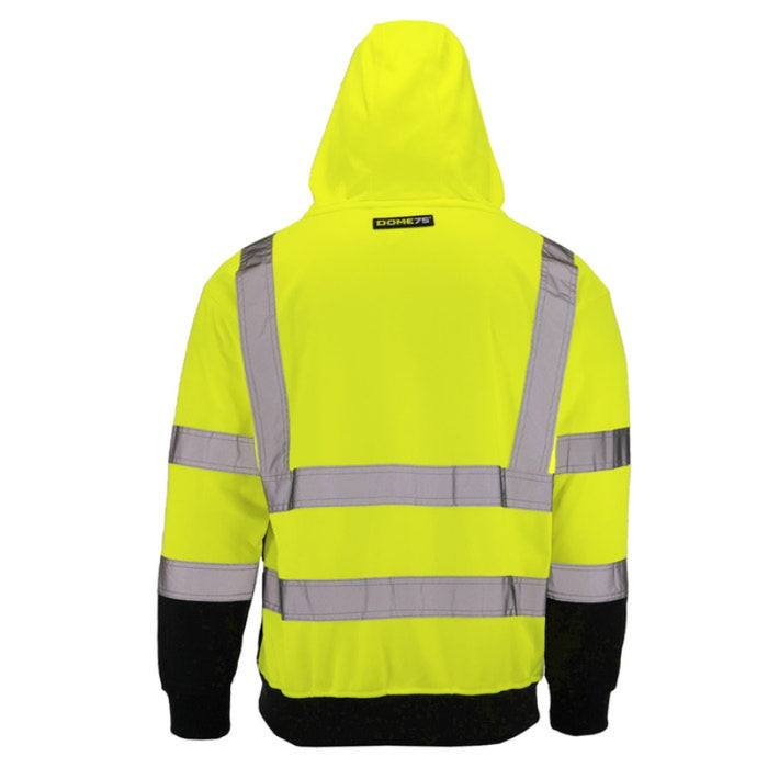 DOME75®  DYNAMIC Series Hi-Vis ANSI Class 3 Viz-Tuff Fleece Black Bottom Pullover Hoodie - DHP1632