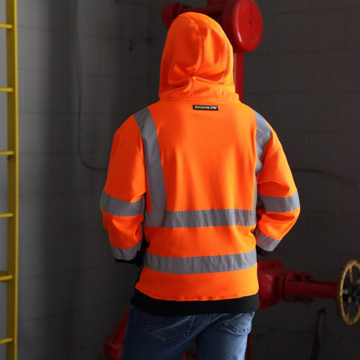 DOME75®  DYNAMIC Series Hi-Vis ANSI Class 3 Viz-Tuff Fleece Black Bottom Pullover Hoodie - DHP1632