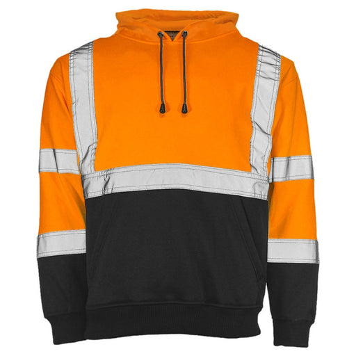 DOME75®  DYNAMIC Series Hi-Vis ANSI Class 3 Viz-Tuff Fleece Black Bottom Pullover Hoodie - DHP1632