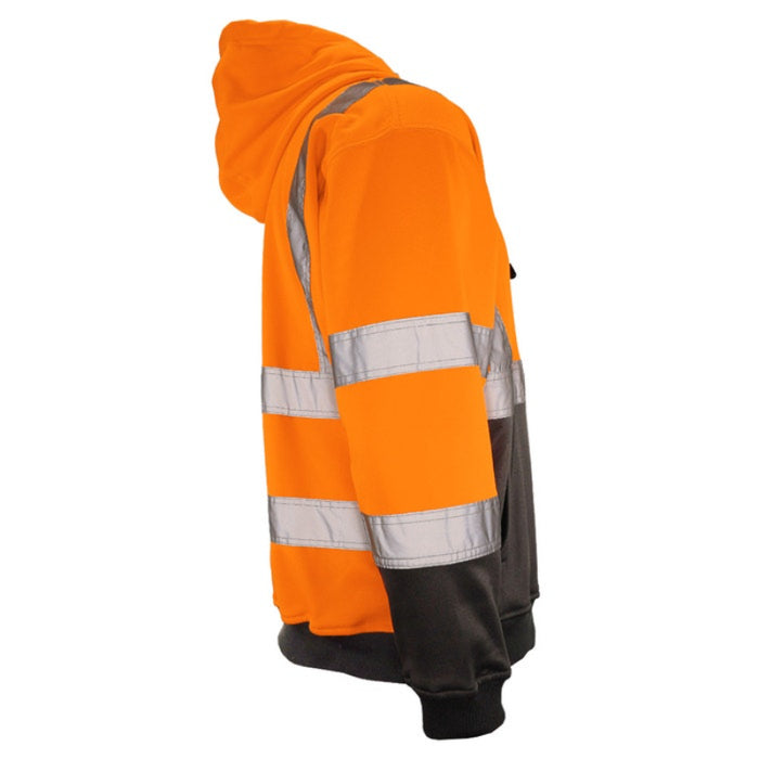 DOME75®  DYNAMIC Series Hi-Vis ANSI Class 3 Viz-Tuff Fleece Black Bottom Pullover Hoodie - DHP1632