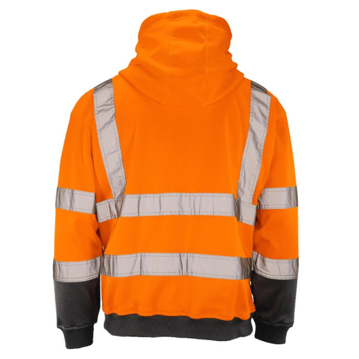 DOME75®  DYNAMIC Series Hi-Vis ANSI Class 3 Viz-Tuff Fleece Black Bottom Pullover Hoodie - DHP1632