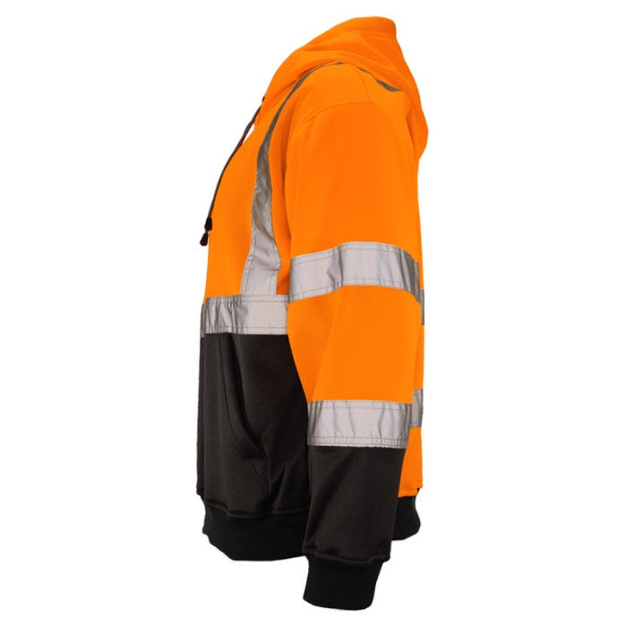 DOME75®  DYNAMIC Series Hi-Vis ANSI Class 3 Viz-Tuff Fleece Black Bottom Pullover Hoodie - DHP1632