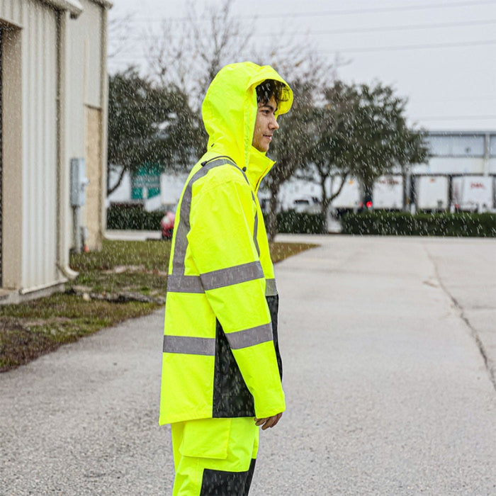 DOME75® DYNAMIC Series Rain Tamer Hi-Vis ANSI Class 3 Rain Jacket - DRC3432