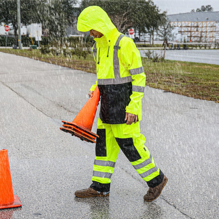 DOME75® DYNAMIC Series Rain Tamer Hi-Vis ANSI Class 3 Rain Jacket - DRC3432