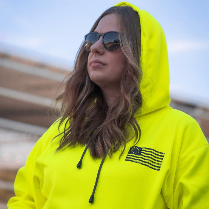 DOME75®  EXIUS Series Betsy Ross Flag Viz-Tuff Fleece Pullover Hoodie - EHP16102A