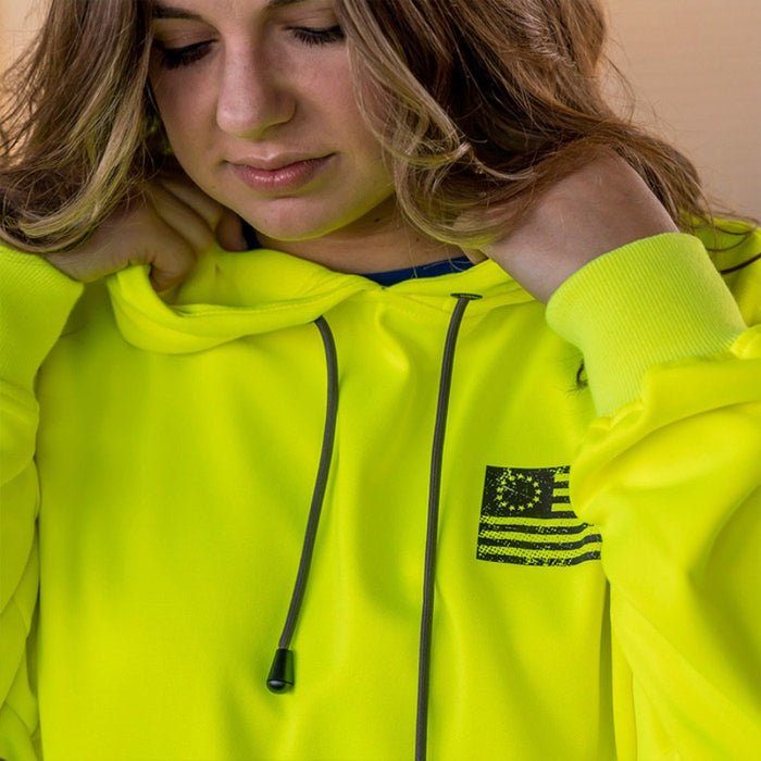 DOME75®  EXIUS Series Betsy Ross Flag Viz-Tuff Fleece Pullover Hoodie - EHP16102A