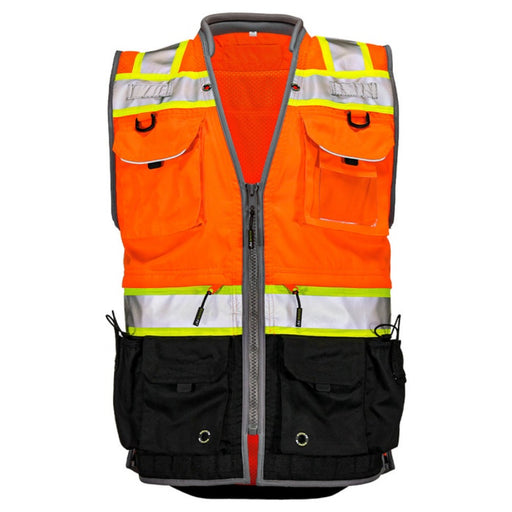 DOME75® OMNI SERIES ANSI Class 2 Black Bottom Solid Front Heavy-Duty Utility Vest - OV8725