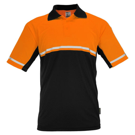 DOME75® OMNI SERIES Enhanced Visibility Lightweight Snag-Proof Black Bottom Safety Polo - OSP4742