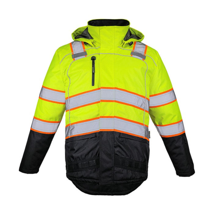 DOME75® OMNI Series Heavy Duty Hi-Vis ANSI Class 3 Black Bottom Thermal Insulated Winter Safety Jacket - OJC7735