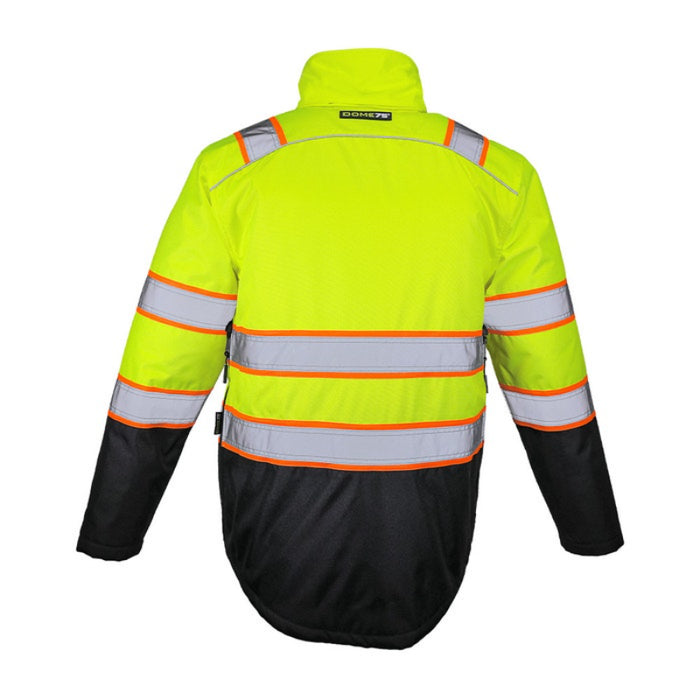 DOME75® OMNI Series Heavy Duty Hi-Vis ANSI Class 3 Black Bottom Thermal Insulated Winter Safety Jacket - OJC7735