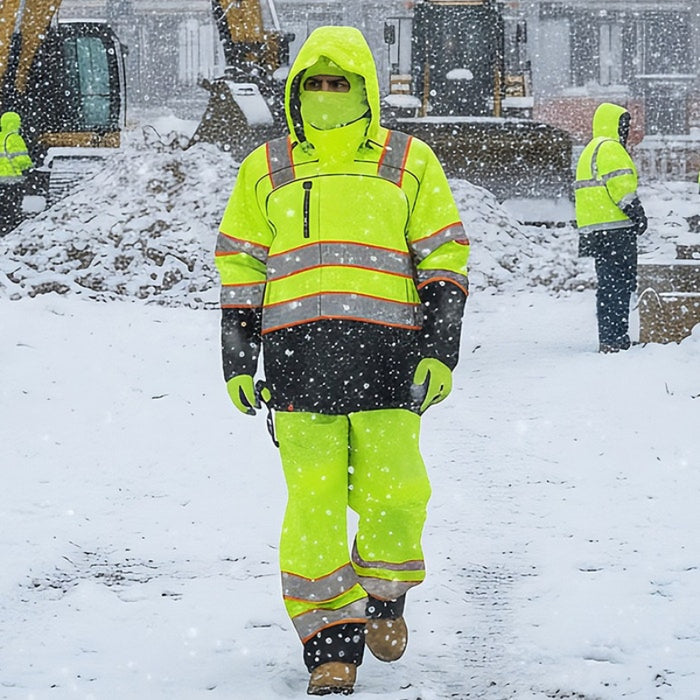 DOME75® OMNI Series Heavy Duty Hi-Vis ANSI Class 3 Black Bottom Thermal Insulated Winter Safety Jacket - OJC7735